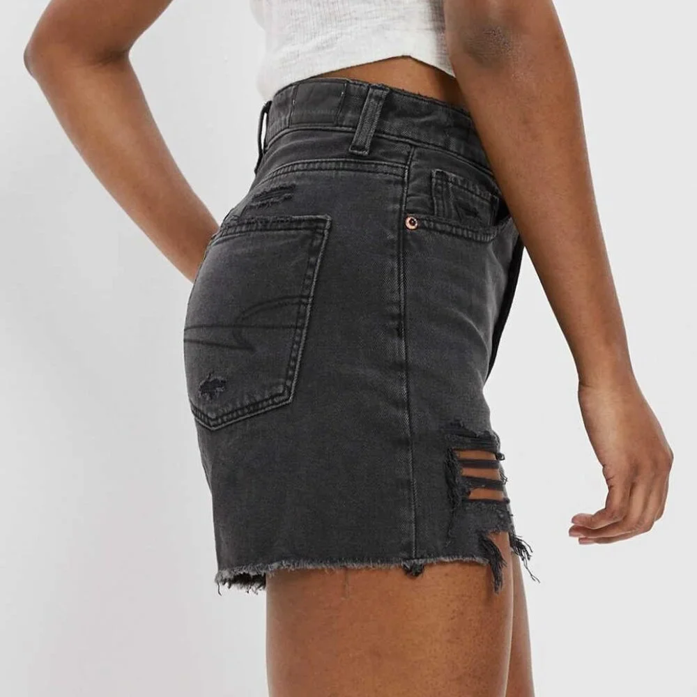 NWT AE | Denim Highest Waist Baggy Short in Black